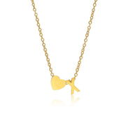 Letter X Tiny Heart Initial Necklace in gold