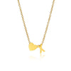 Letter X Tiny Heart Initial Necklace in gold