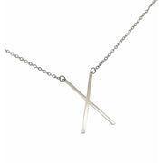 Slanted X Initial Necklace in silver