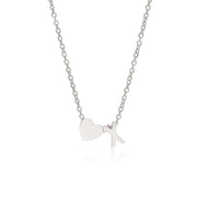 Letter X Tiny Heart Initial Necklace in silver