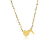 Letter Y Tiny Heart Initial Necklace in gold