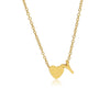 Letter Y Tiny Heart Initial Necklace in gold