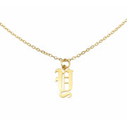 Gothic Y Initial Necklace in gold