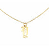 Gothic Y Initial Necklace in gold