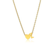 Letter Z Tiny Heart Initial Necklace in gold