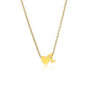 Letter Z Tiny Heart Initial Necklace in gold