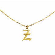 Gothic Z Initial Necklace