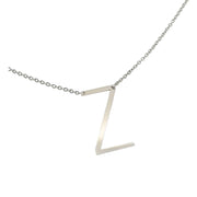 Slanted Z Initial Necklace in silver