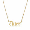 Aries Zodiac Necklace in gold