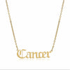 Cancer Zodiac Necklace in gold