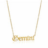 Gemini Zodiac Necklace in gold