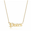 Pisces Zodiac Necklace in gold